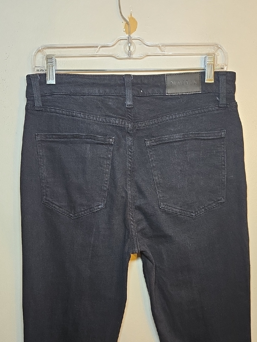Pistola Lennon High Rise Crop Boot Jeans Abyss Wash Raw Hem Dark Denim Size 28 - Picture 6 of 11